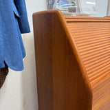 Danish 3-Drawer Tambour Teak Roll Top Desk