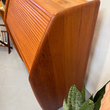 Danish 3-Drawer Tambour Teak Roll Top Desk