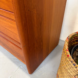 Danish 3-Drawer Tambour Teak Roll Top Desk