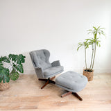 Danish Recliner/Rocker with Ottoman