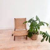 Folding Armless Woven Rope Chair