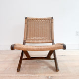 Folding Armless Woven Rope Chair