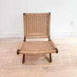 Folding Armless Woven Rope Chair