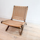 Folding Armless Woven Rope Chair