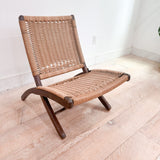 Folding Armless Woven Rope Chair