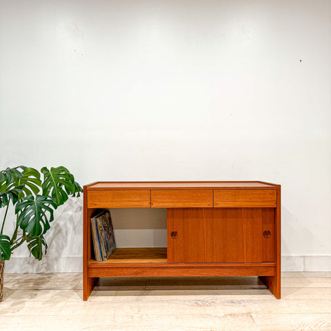 Danish Teak Media Cabinet w/ Sliding Doors
