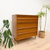 Mid Century Oak Highboy Dresser