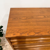 Mid Century Oak Highboy Dresser