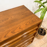 Mid Century Oak Highboy Dresser