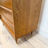 Mid Century Oak Highboy Dresser