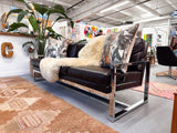 Modern Sofa w/ Chrome Frame