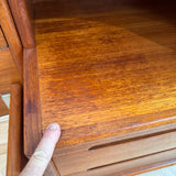 Vintage Teak Queen Bed w/ Nightstands