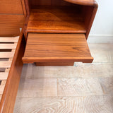 Vintage Teak Queen Bed w/ Nightstands
