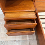 Vintage Teak Queen Bed w/ Nightstands
