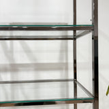 Chrome and Glass Shelving Unit