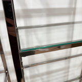 Chrome and Glass Shelving Unit