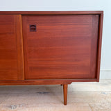 Danish Teak Credenza w/ Sliding Doors