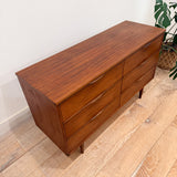 Mid Century Low Dresser w/ Sculpted Pulls