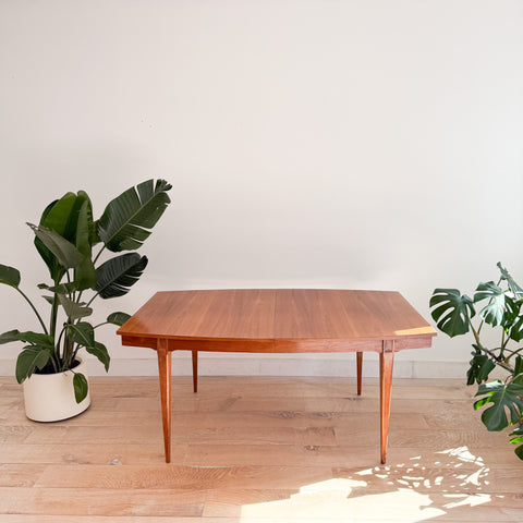 Mid Century Walnut Dining Table - 2 Leaves