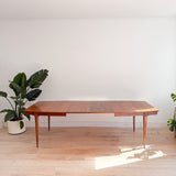 Mid Century Walnut Dining Table - 2 Leaves