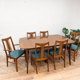 Mid Century Dining Set - 1 Leaf + 6 Chairs