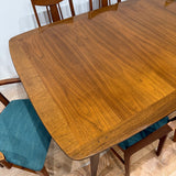 Mid Century Dining Set - 1 Leaf + 6 Chairs