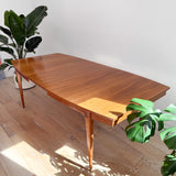 Mid Century Walnut Dining Table - 2 Leaves