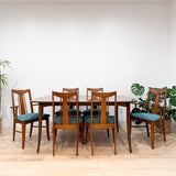 Mid Century Dining Set - 1 Leaf + 6 Chairs