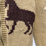 Vtg Cowichan Chunky Knit Wool Cardigan