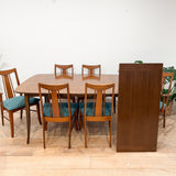 Mid Century Dining Set - 1 Leaf + 6 Chairs