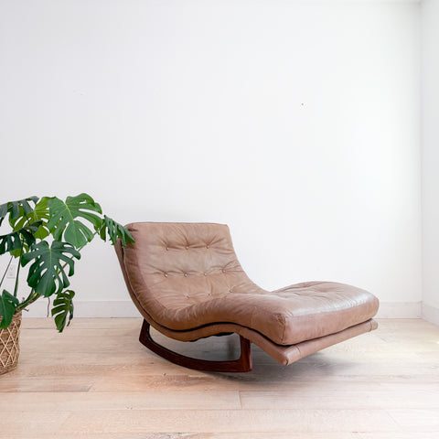 Adrian Pearsall Wave Chaise Rocker - Leather