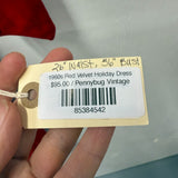 1960s Red Velvet Holiday Dress