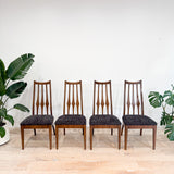 Set of 4 Mid Century Walnut Dining Chairs
