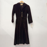 1960s Brown Velvet Dress