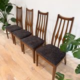 Set of 4 Mid Century Walnut Dining Chairs