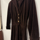 1960s Brown Velvet Dress