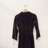 1960s Brown Velvet Dress
