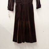 1960s Brown Velvet Dress