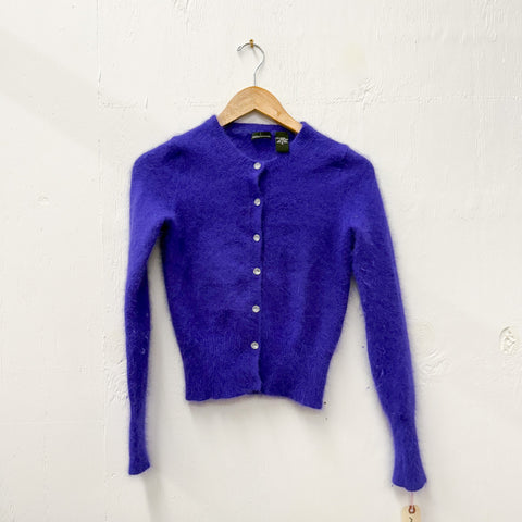 Vintage Moda Angora Purple Cardigan