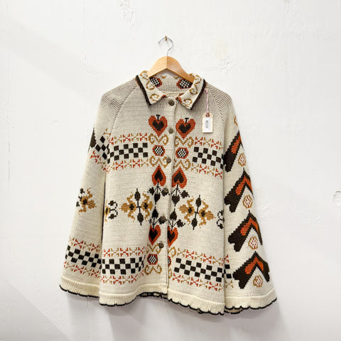 1970s JCPenny Knit Poncho Cape