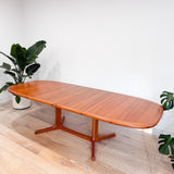 Vintage Danish Teak Dining Table w/ 2 Leaves
