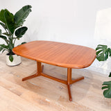 Vintage Danish Teak Dining Table w/ 2 Leaves
