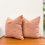 22" Coral chenille with orange welt - PAIR