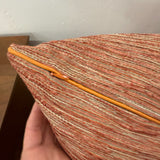 22" Coral chenille with orange welt - PAIR