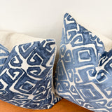 22" Nola mariner Blue Cut Velvet- PAIR