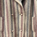 80s Grey Striped Coat - S/M