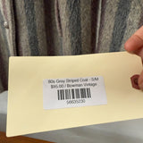 80s Grey Striped Coat - S/M