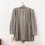 80s Grey Striped Coat - S/M