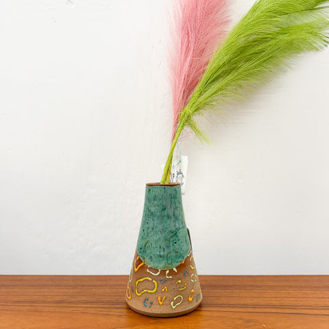 Tapered Dipped Leopard Vase