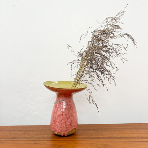 Collared Vase in Rhubarb/ Lemon